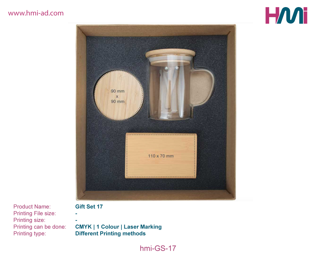 Eco-Friendly Gift set 17 | Promotional Gift set with logo printing in Germany | hmi-GS-17 | Printing Details 