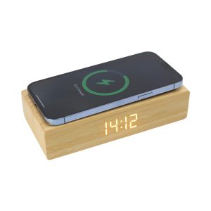 Promotional Bamboo Clock wireless Charger - Image 4