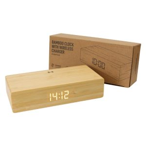 Promotional Bamboo Clock wireless Charger - Image 6