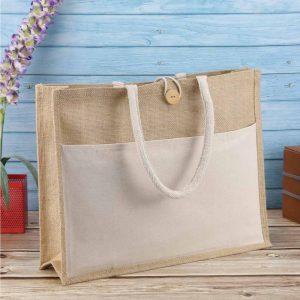 Jute Bags with Cotton Pocket and Handle - Image 5