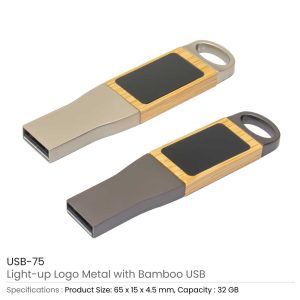 Metal & Bamboo 32 GB USB Flash - Image 3