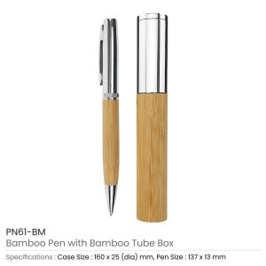 Promotional Bamboo and metal Pen - Image 3