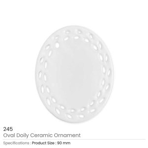 Oval Doily Ceramic Ornaments - Image 3