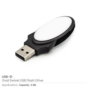 Oval Swivel 4GB USB Flash Drives - Image 3