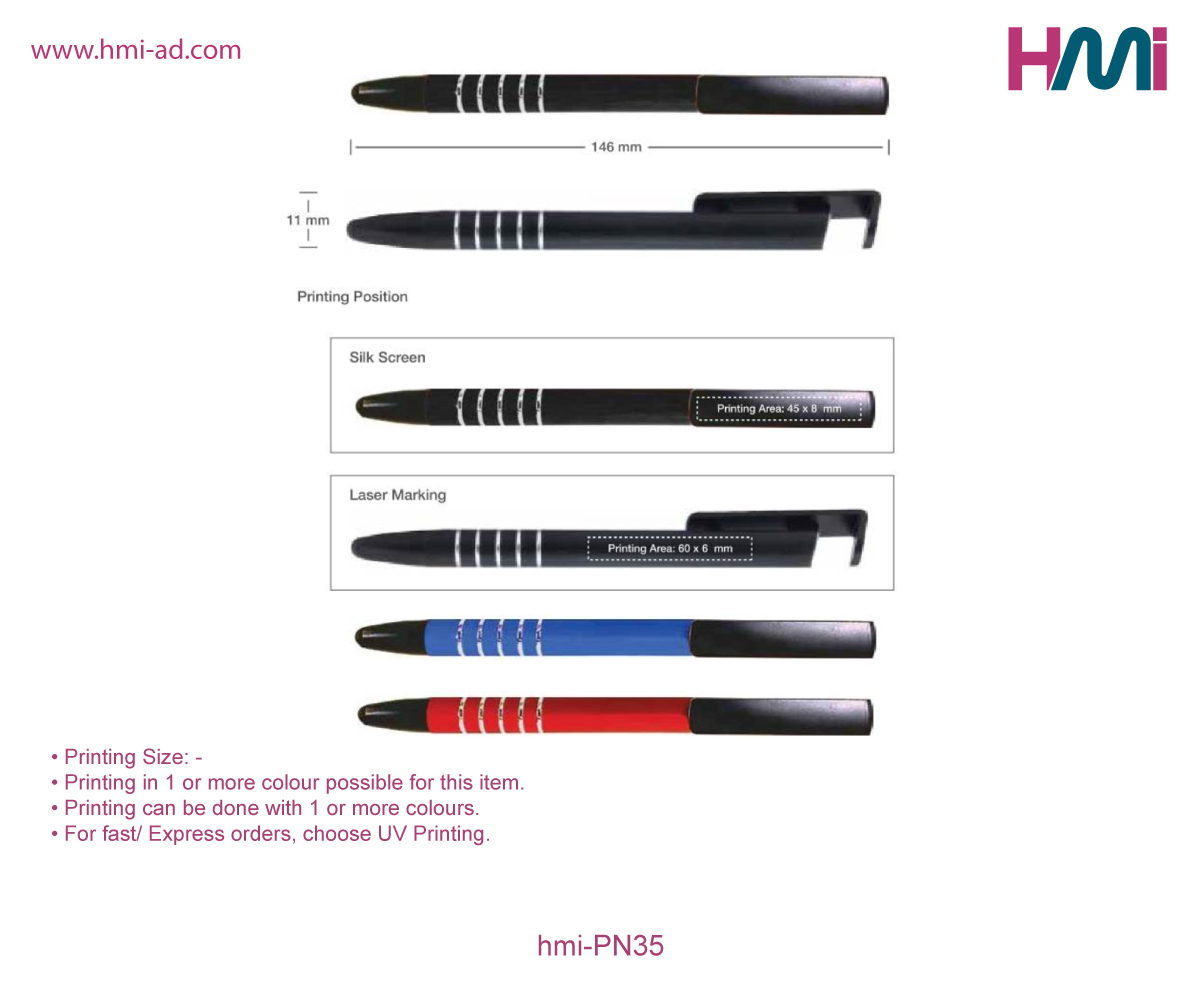 Promotional Pen 35 | Promotional Ball pen in Germany | Promotional Pen with custom logo in Germany | hmi-PN35- Printing Details