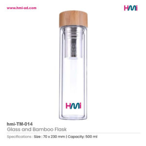 Promotional double layer bamboo bottle | Promotional bamboo bottle in Germany | Promotional Bottle with logo in Germany | hmi-TM-014
