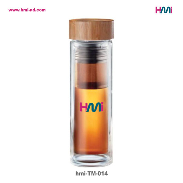 Promotional double layer bamboo bottle | Promotional bamboo bottle in Germany | Promotional Bottle with logo in Germany | hmi-TM-014 | Image 04
