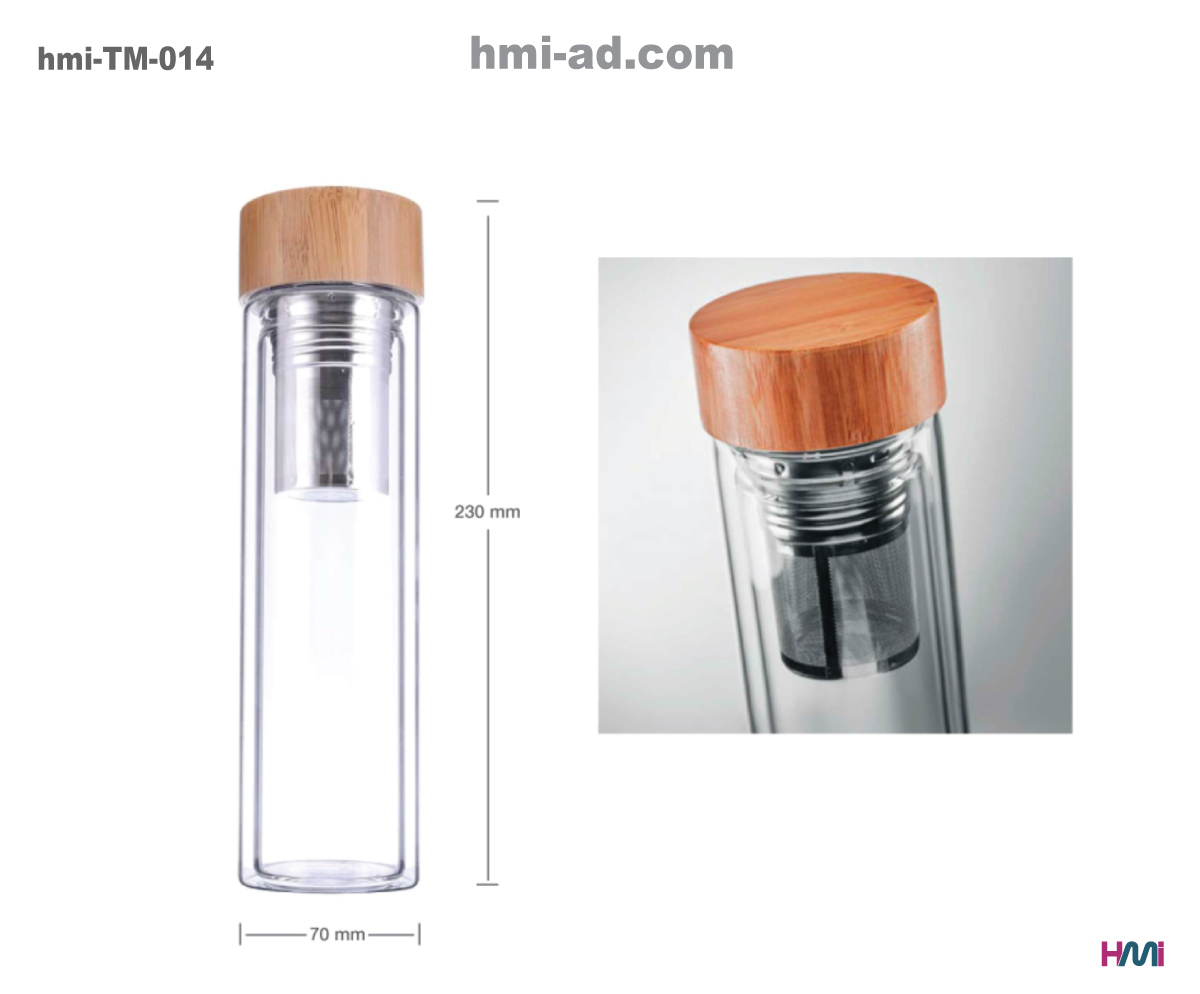 Promotional double layer bamboo bottle | Promotional bamboo bottle in Germany | Promotional Bottle with logo in Germany | hmi-TM-014 | Product Details