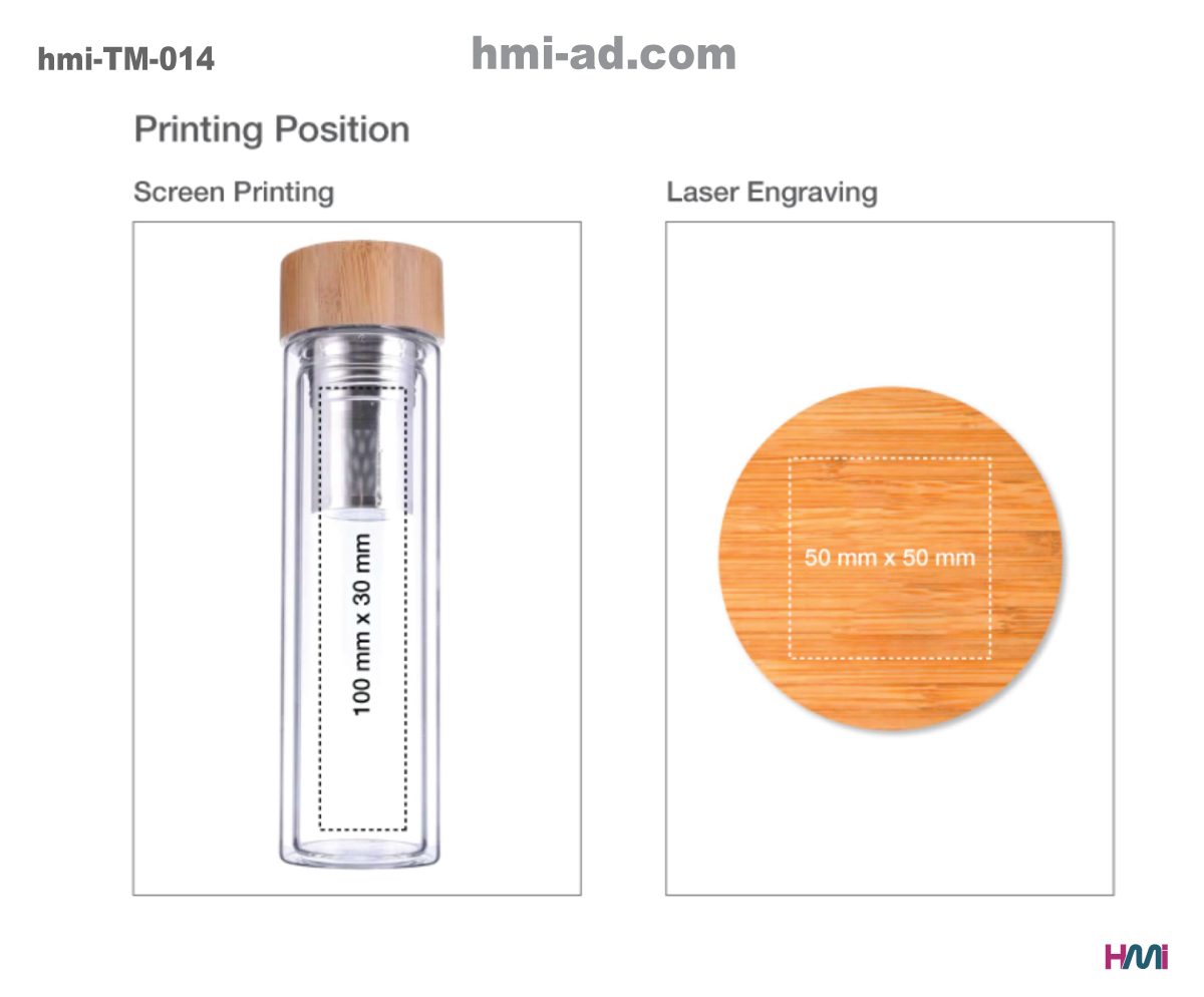 Promotional double layer bamboo bottle | Promotional bamboo bottle in Germany | Promotional Bottle with logo in Germany | hmi-TM-014 | Product Details