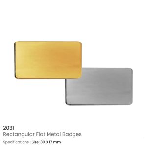 Rectangular Flat Metal Badges - Image 3