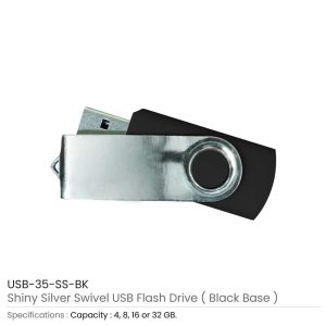 Shiny Silver Swivel USB Flash Drives - Image 15