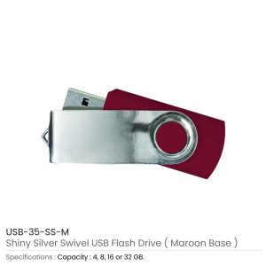 Shiny Silver Swivel USB Flash Drives - Image 12