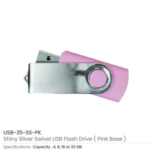 Shiny Silver Swivel USB Flash Drives - Image 9