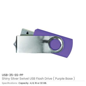 Shiny Silver Swivel USB Flash Drives - Image 8