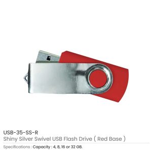 Shiny Silver Swivel USB Flash Drives - Image 7