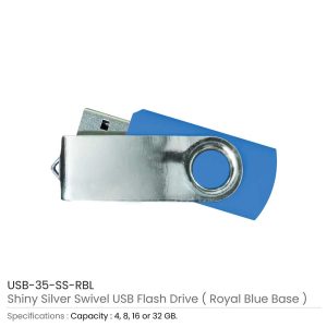 Shiny Silver Swivel USB Flash Drives - Image 6