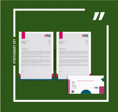 Stationary Set designing for companies | HMi offers professional Graphic design services in Germany and internationally | Professional Letter head designing | Professional Envelop designing | HMi-ad