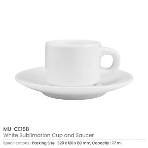 Promotional White Ceramic Cup set - Image 3