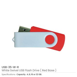 White Swivel USB Flash Drives - Image 7