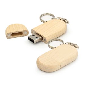 Wooden USB with Key Holder - Image 1