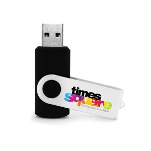 White Swivel USB Flash Drives - Image 2