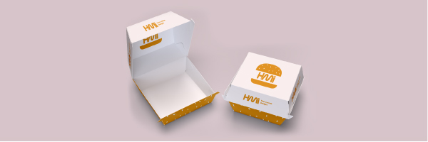 Print logo on food package in Germany | Burger Box with custom logo in Germany available on hmi-ad