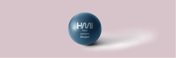 Promotional stress ball with logo | Print logo on anti stress ball in Germany at hmi-ad | Promotional gift items with custom logo in Germany