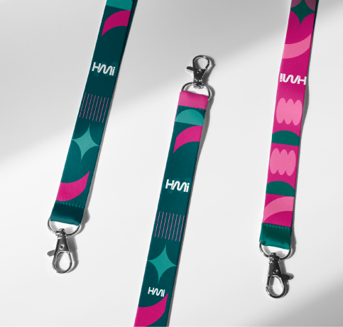 Print Lanyards with your logo in Germany for your next event or trade show with HMi | Print your own Lanyards in Germany on hmi-ad