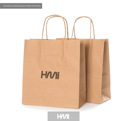 Print logo on paper bags in Germany | Print your supermarket logo on shopping bags in Germany | Print logo on paper bags at top prices on hmi-ad