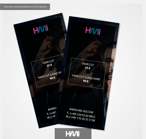 Customized Flyer printing in Germany | Flyer Designing in Germany | Print leaflet for hair saloons in Germany on hmi-ad | Printing products with to prices in Germany