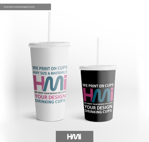 Print logo on paper cups for fast foods in Germany | Printing products for restaurants in Germany | Print on cups in Germany with top prices on hmi-ad