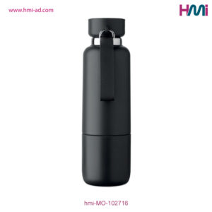Double Wall bottle 16 with logo in Germany | Promotional Double wall 16 | Promotional Double wall bottle with cup | hmi-MO102716-BLK