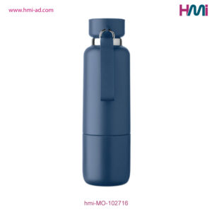 Double Wall bottle 16 with logo in Germany | Promotional Double wall 16 | Promotional Double wall bottle with cup | hmi-MO102716-Navy