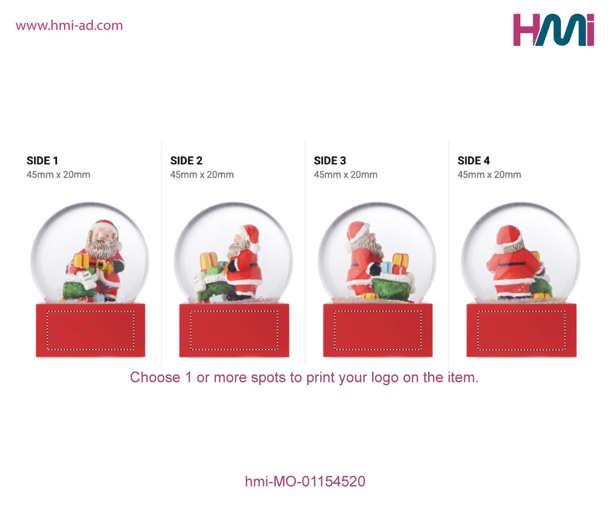 Promotional gift items for Christmas in Germany | Gift items for Christmas with logo printing in Germany | Christmas Glass Santa with branding in Germany on hmi-ad | hmi-MO-01154520 | Printing details and informations