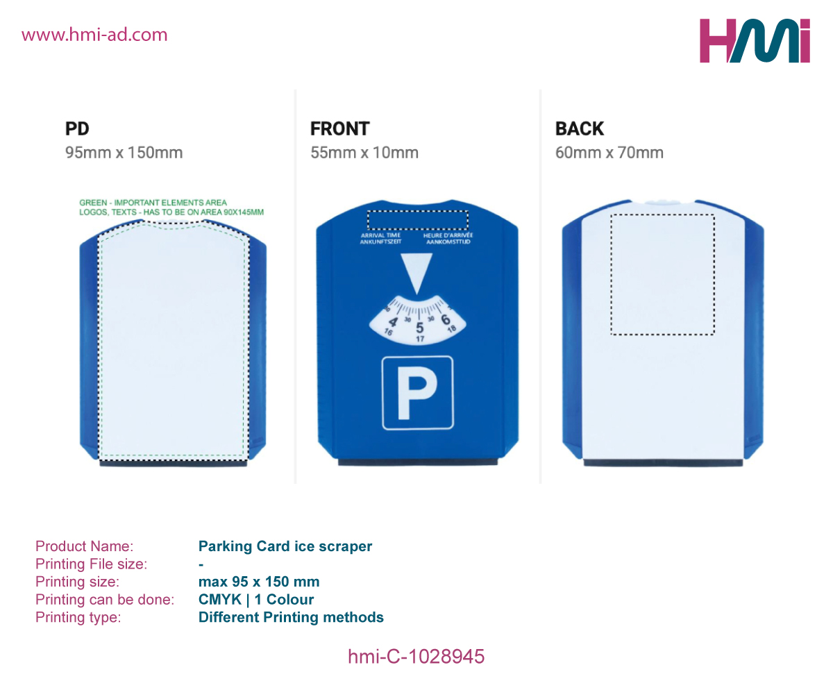 Parking card ice scraper with logo in Germany | Promotional Parking card ice scraper with logo in Germany | hmi-ad | hmi-C-1028945-Printing Details