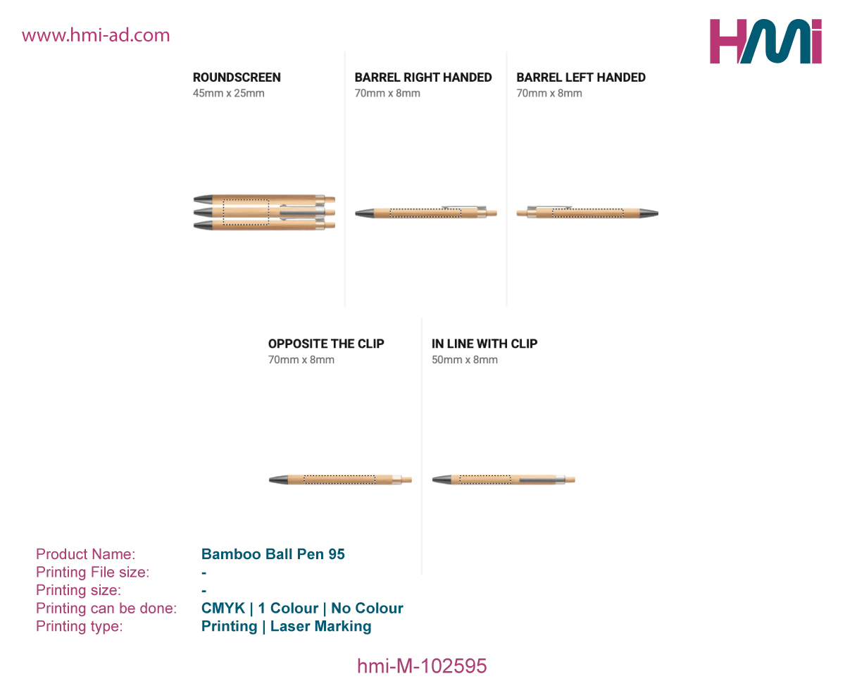 Promotional Ball Pen with Logo | Promotional Eco-Friendly Ball Pen with custom Logo in Germany | hmi-ad | hmi-M-102595- Printing Details