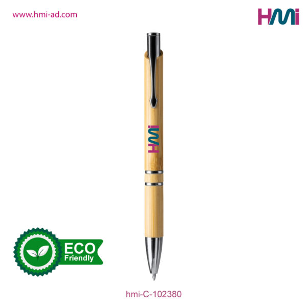Promotional Bamboo pen with logo | Promotional Bamboo Ball pen with logo | Promotional Ball pen with branding in Germany | hmi-C-102380-02