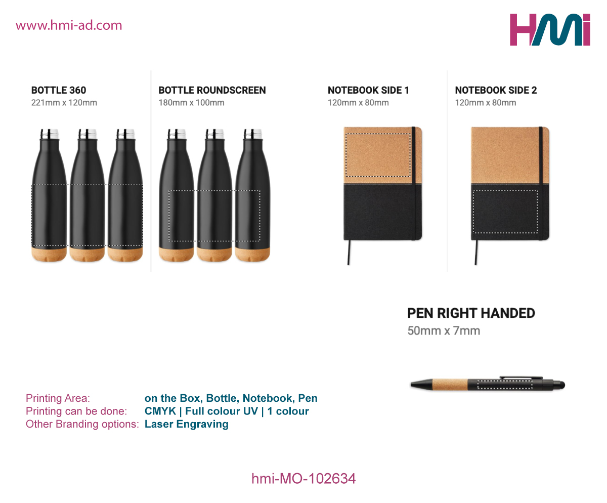 Promotional Eco-friendly gift set 34 | Promotional Gift set with logo printing in Germany | Promotional Gift items in Germany with logo | hmi-MO-102634-Printing Details