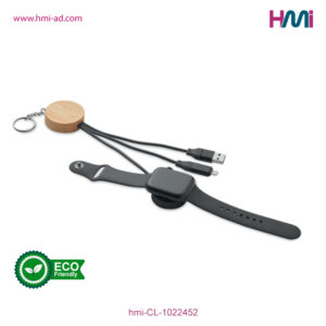 Promotional Keyring with charging cable branded with logo Germany | Promotional charging cable in Germany | Promotional Eco-friendly gift items in Germany | hmi-CL-1022452-03