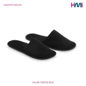 Promotional Slipper with branding in Germany | Promotional Slippers with logo in Germany | Hotel Giveaways in Germany with custom Logo | hmi-ad | hmi-M109782-BLK -05