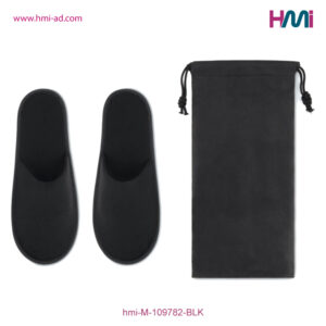 Promotional Slipper with branding in Germany | Promotional Slippers with logo in Germany | Hotel Giveaways in Germany with custom Logo | hmi-ad | hmi-M109782-BLK -02