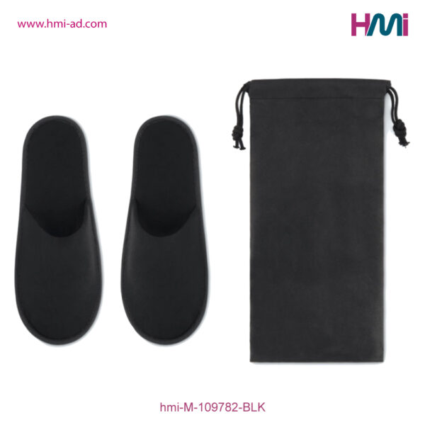 Promotional Slipper with branding in Germany | Promotional Slippers with logo in Germany | Hotel Giveaways in Germany with custom Logo | hmi-ad | hmi-M109782-BLK -02