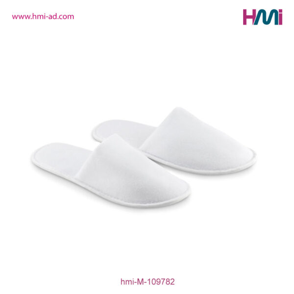 Promotional Slipper with branding in Germany | Promotional Slippers with logo in Germany | Hotel Giveaways in Germany with custom Logo | hmi-ad | hmi-M109782-WHT-02