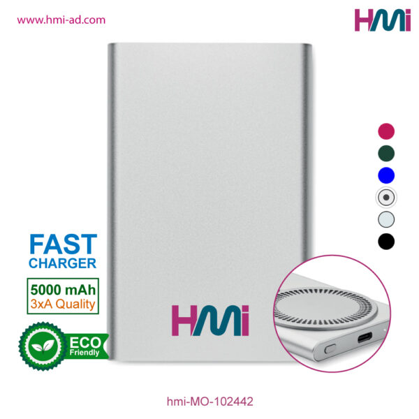 Promotional Wireless power bank 42 | Promotional Eco-friendly wireless power bank with branding in Germany | hmi-MO-102442-02