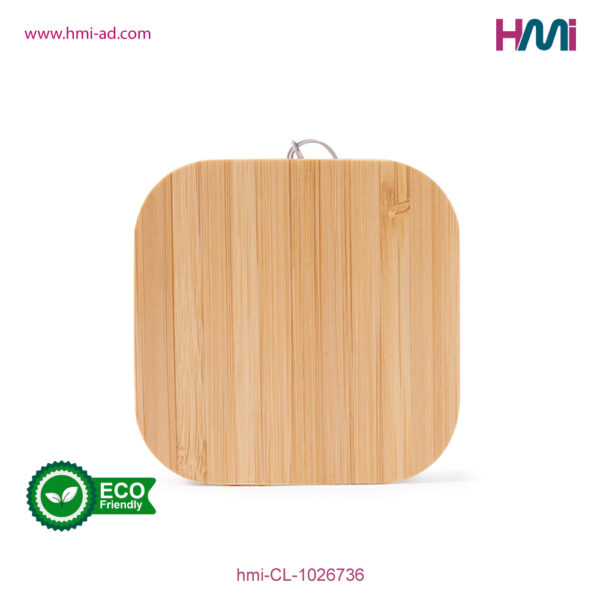 Promotional charging cable set with logo | Square bamboo charging cable set | Promotional Bamboo charging cable set with logo in Germany | hmi-CL-1026736-03