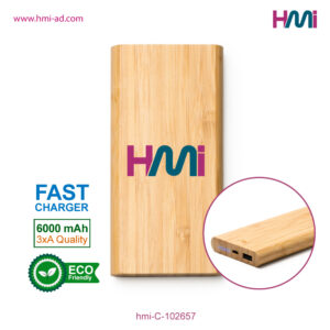 Bamboo Power Bank 57 | Promotional Power Bank with logo in Germany | Promotional Power-bank in Germany with branding | hmi-C-102657-02