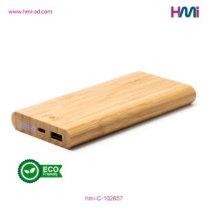 Bamboo Power Bank 57 | Promotional Power Bank with logo in Germany | Promotional Power-bank in Germany with branding | hmi-C-102657-03