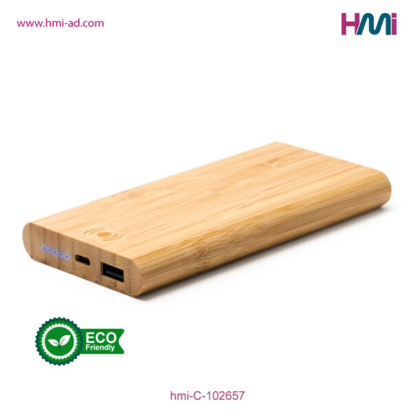 Bamboo Power Bank 57 | Promotional Power Bank with logo in Germany | Promotional Power-bank in Germany with branding | hmi-C-102657-03