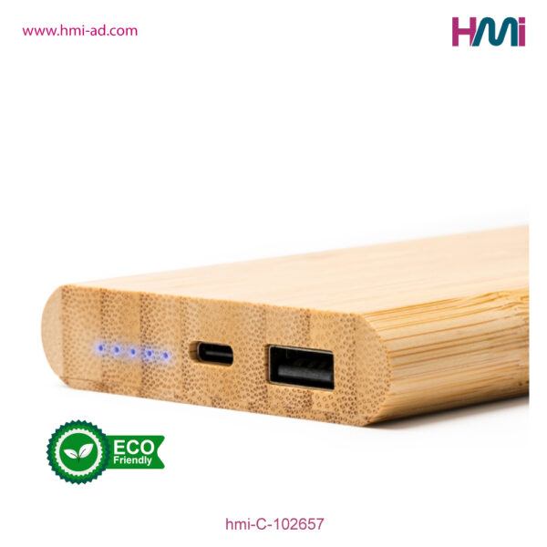 Bamboo Power Bank 57 | Promotional Power Bank with logo in Germany | Promotional Power-bank in Germany with branding | hmi-C-102657-04