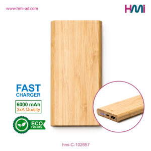 Bamboo Power Bank 57 | Promotional Power Bank with logo in Germany | Promotional Power-bank in Germany with branding | hmi-C-102657